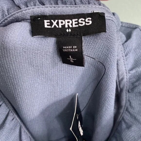 Express Satin Ruffle Collar Blouse Size L, NWT - Picture 4 of 5